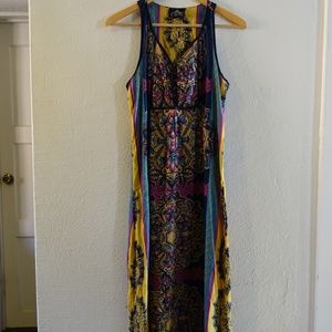 Colorful Maxi Dress with Back Cutout - Small